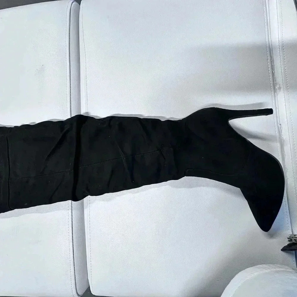 Brash Black Over the Knee Boots - Picture 4 of 7